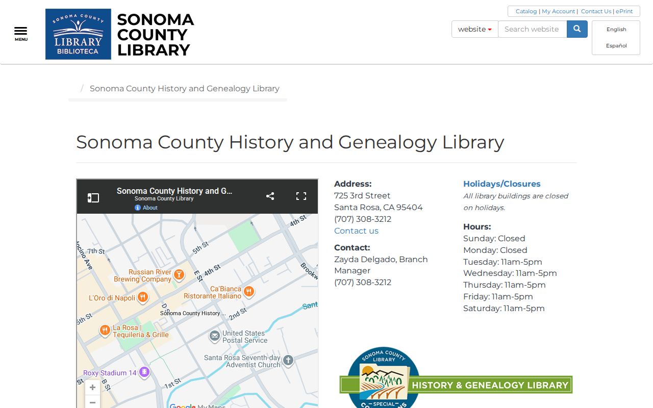 Santa Rosa residents directory History and Genealogy Library