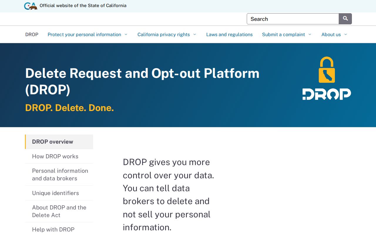 Santa Rosa neighbors California data broker deletion platform